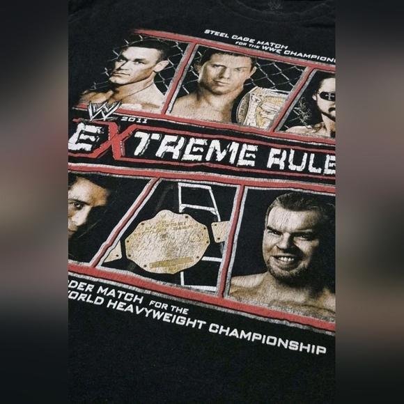 WWE Extreme Rules PPV Event T Shirt XL 2011 CM Punk WWF Wrestling Orton Cena - Picture 3 of 8